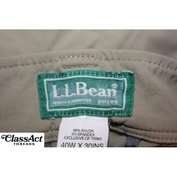 LL Bean Mens Hiking Convertible Stretch Outdoor Cargo Pant Lightweight Tan 40X30 - Picture 2 of 9